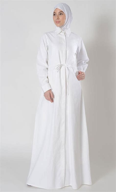 contoh inspirasi baju gamis warna putih  cantik besok sukses