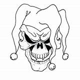 Clown Tattoo Coloring Skull Joker Pages Scary Printable Evil Tattoos Stencils Drawing Stencil Outlines Designs Drawings Clip Pennywise Creepy Clowns sketch template