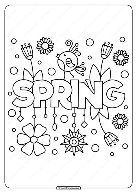 printable spring  coloring page spring coloring sheets spring