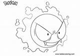 Coloring Gastly Pokemon Pages Kids Printable Color Print sketch template