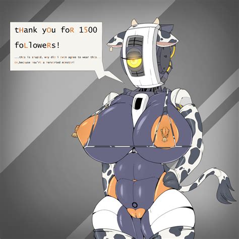 rule 34 anthro aperture science big breasts bovine breasts cattle costume cowbell