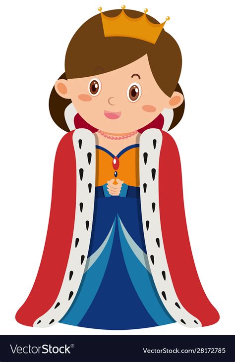 single character queen on white background vector image