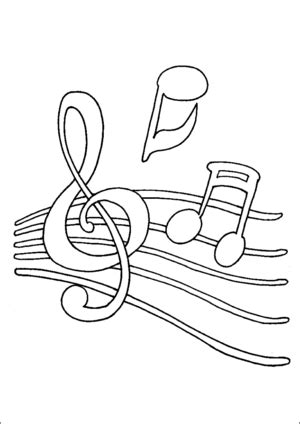 musical notes  staff printable coloring page