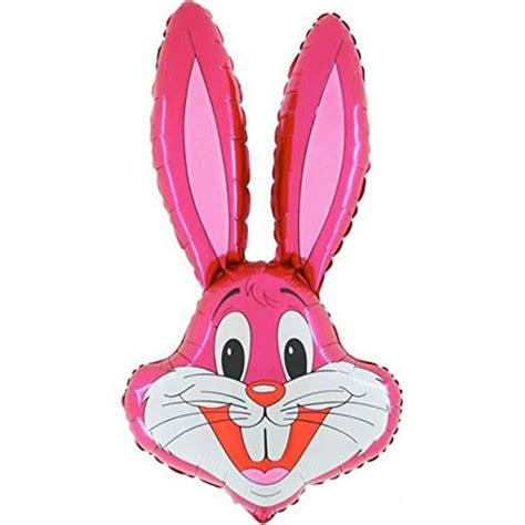 hot pink bunny rabbit head 37 foil balloon loose