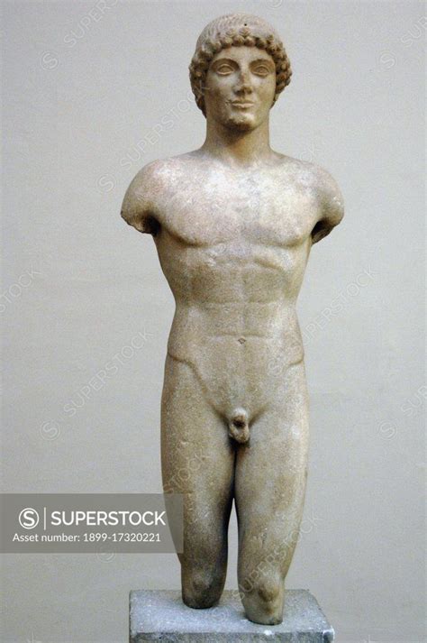 statue   kouros idealised youth  strangford apollo marble   bc  island