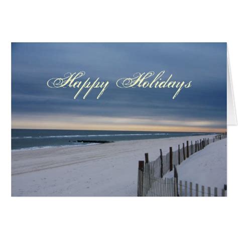 happy holidays beach card zazzle