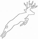 Deer Leaping Outline Coloring sketch template