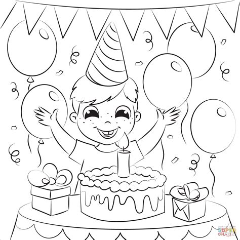 boys birthday coloring page  printable coloring pages
