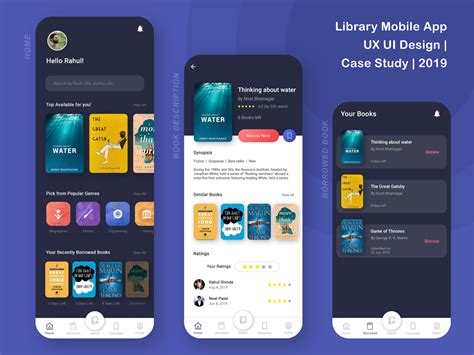 library mobile app ux ui design case study  rahul shinde  dribbble