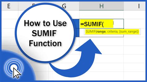 sumif function  excel step  step