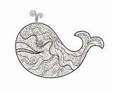 Coloring Whale Pages Zentangle Adult Adults Worlds Water Coloriage Stylized Style Color Baleine Vector Justcolor Printable Illustration Sea Difficile Drawing sketch template