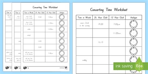 converting time worksheet worksheet teacher