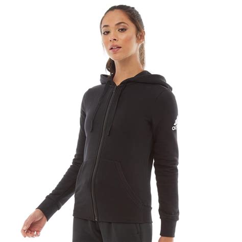 adidas dames athletics essentials solid hoodie met ritssluiting zwart