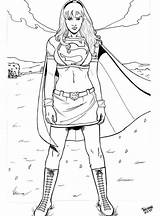 Supergirl Coloring Pages Printable Color Colouring Sheets Superhero Super Girl Dc Comics Girls Getdrawings Getcolorings Birthday Kids Popular Library Adults sketch template