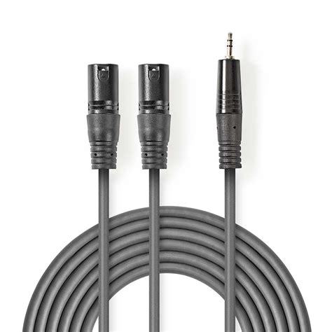 balanced audio cable  xlr  pin male  mm male nickel plated    pvc