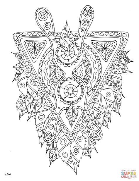 mythical creature  tribal pattern coloring page  printable