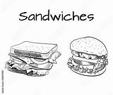Sandwich Outline Burger Sketch Vector Drawing Illustration Sandwiches Club Stock Drawings Dreamstime Food Comp Contents Similar Search sketch template