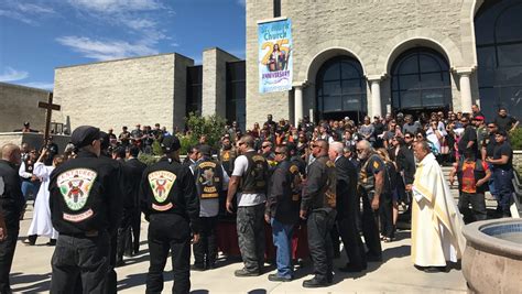 hundreds  bikers  final goodbyes  bandidos chapter president