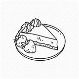 Cheesecake Cake Drawing Icon Strawberry Slice Dessert Sweet Food Getdrawings sketch template
