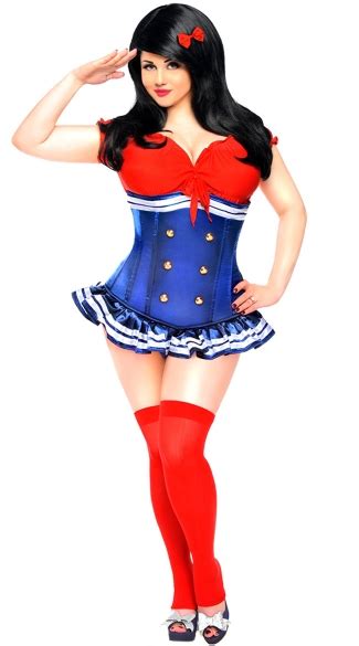 Plus Size Pin Up Sailor Girl Costume Plus Size Sexy Sailor Costume