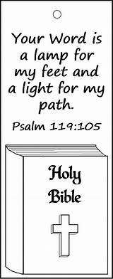 Psalm 119 105 Coloring Kids Psalms Bible Bookmark Color School Pages Bookmarks Sunday Preschool Crafts Children Activities Template Path Christian sketch template