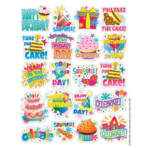 birthday theme stickers eu  eureka stickers
