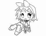 Rin Kagamine Coloring Pages Coloringcrew sketch template