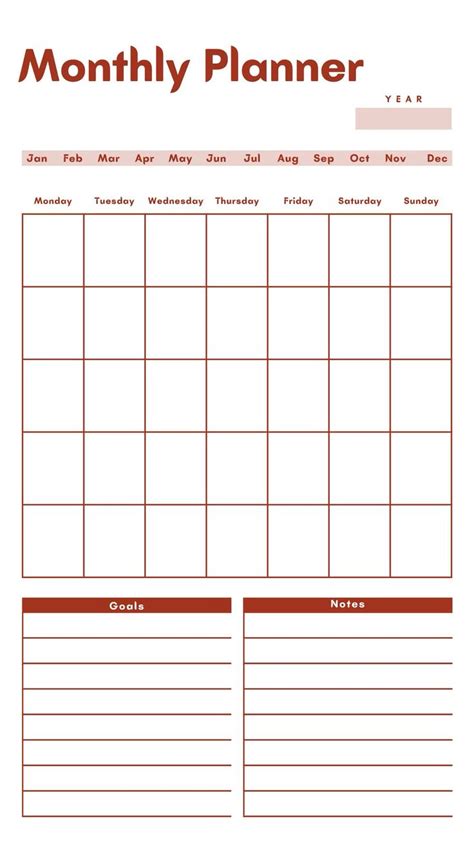 monthly planner daily planner template study planner life planner
