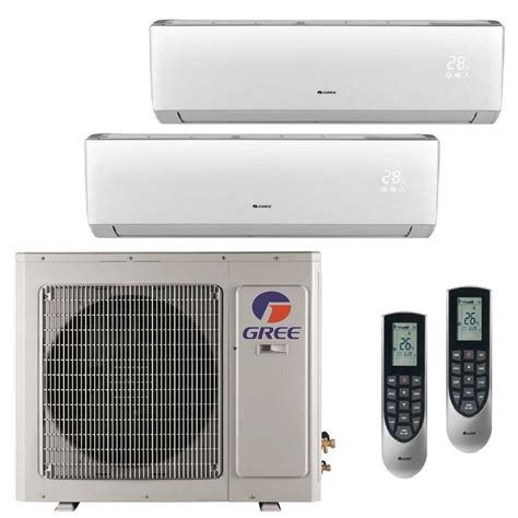 gree multi  zone  btu  ton ductless mini split air conditioner  heat inverter