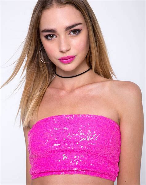 tube with lace top in mini sequin paris pink motelrocks com eur