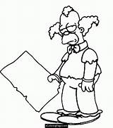 Krusty Simpson Simpsons Coloring Clown Printable Pages Kids Dessin Coloriage Colouring Sideshow Bob Tout Print Imprimer Drawings Drawing Nu Colorier sketch template