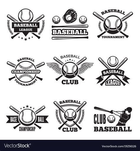 baseball logos set  style royalty  vector image