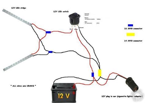 connecting led strip   volt car battery power supply wiring diagram google search car