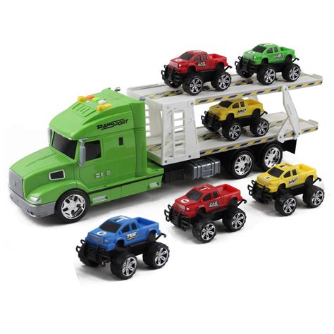 friction powered toy semi truck trailer kids push   big rig