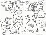 Halloween Doodle Coloring Pages Alley Trick Treat Kids Color Colouring Printable Fun Activities Choose Board sketch template