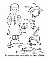 Korean Coloring Korea South Paper Pages Sheets Doll Activity Dolls Boy Print Kids Printable Crafts Go Cutout Sheet Youth Bluebonkers sketch template
