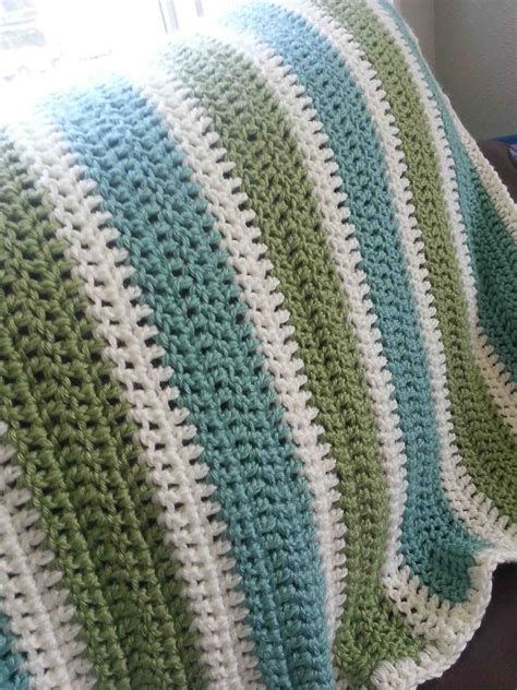 easy double crochet afghan patterns   shared   striped