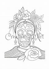 Frida Catrina Muertos Cahlo Calavera Zoomer sketch template
