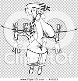 Clip Hung Outline Dry Clothes Illustration Cartoon Line Man Rf Royalty Toonaday sketch template