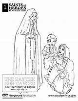 Fatima Lady Coloring Pages Catholic Books Lourdes Mary Printable America Colouring Color Activities Crafts Apparition Kids Popular Rosary Visit Virgin sketch template
