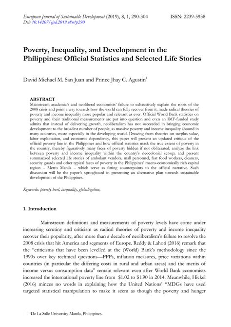 poverty inequality  development   philippines official