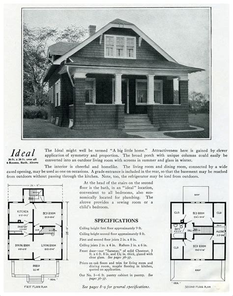 bennett homes ideal  bungalow  clipped gables vintage house plans cottage style