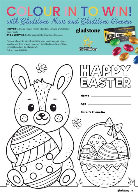 easter colouring  competition gladstone news