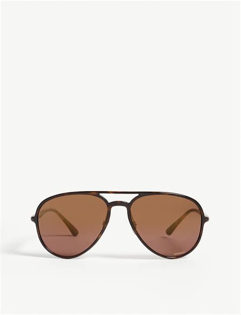 ray ban rb4320 chromance aviator havana sunglasses in brown lyst
