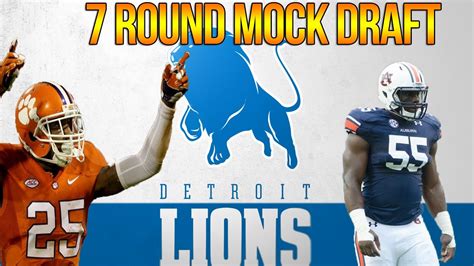 7 round detroit lions mock draft big d help offseason grades youtube