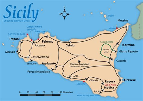 sicily map  travel guide wandering italy