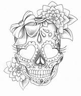 Skull Sugar Tattoo Mexican Tattoos Draw sketch template