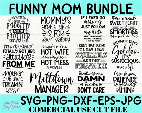 funny mom quotes svg bundle masterbundles