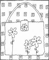Purse Coloring Pages Flowers sketch template