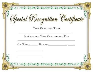 certificates  recognition certificate templates